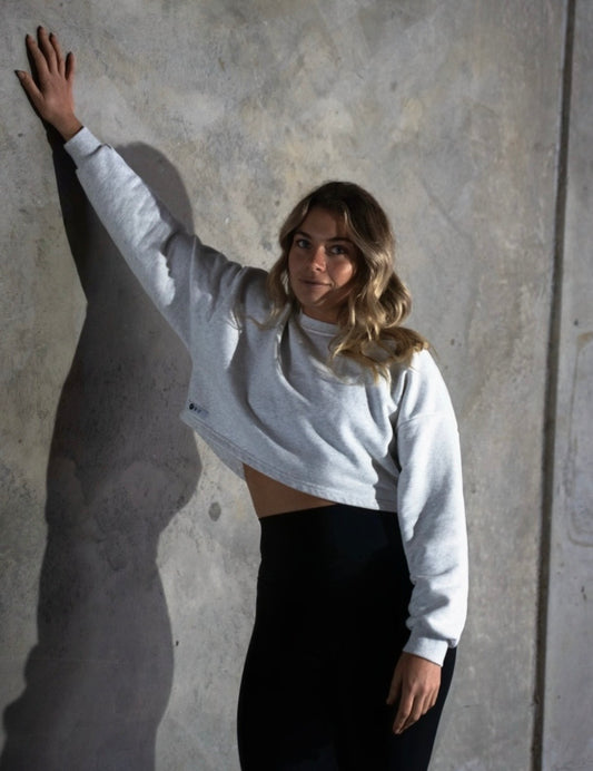 Baggy Sleeve Crop sweater - light grey
