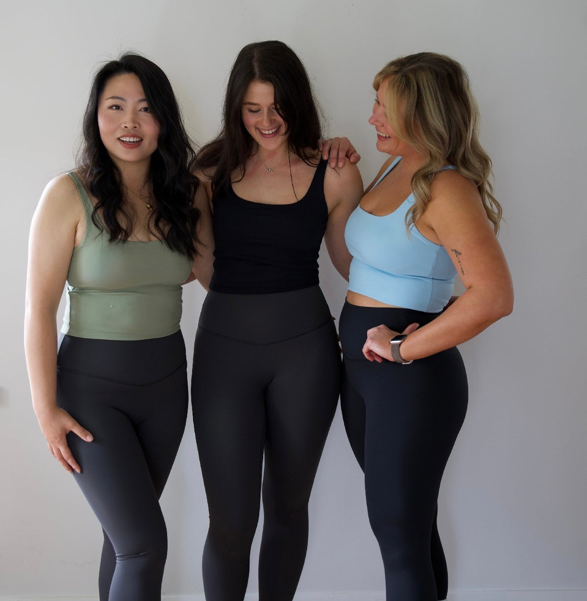 Sky Blue Active Crop Tank with built in support