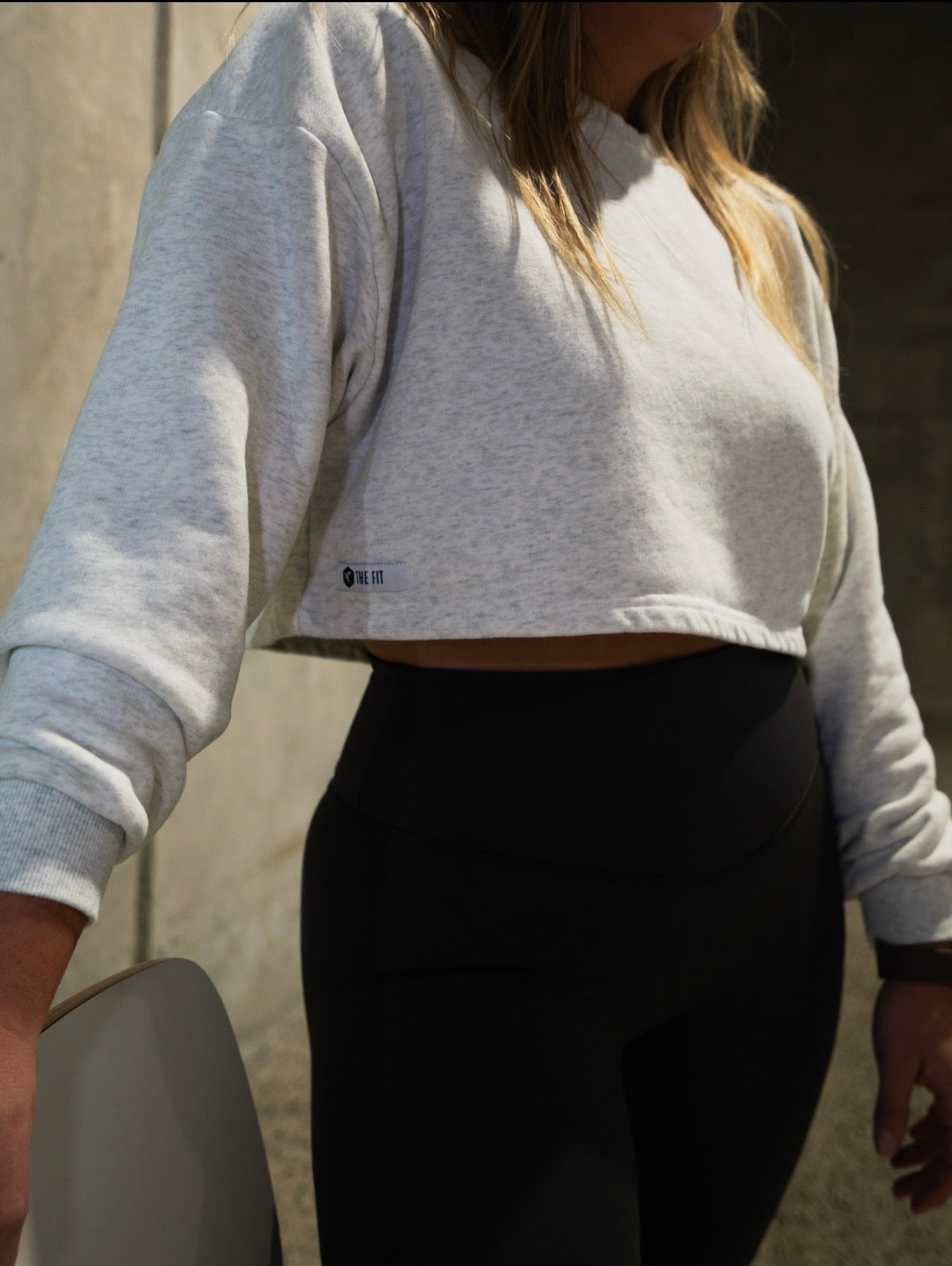 Baggy Sleeve Crop sweater - light grey