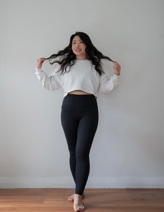 Baggy Sleeve Crop sweater - light grey