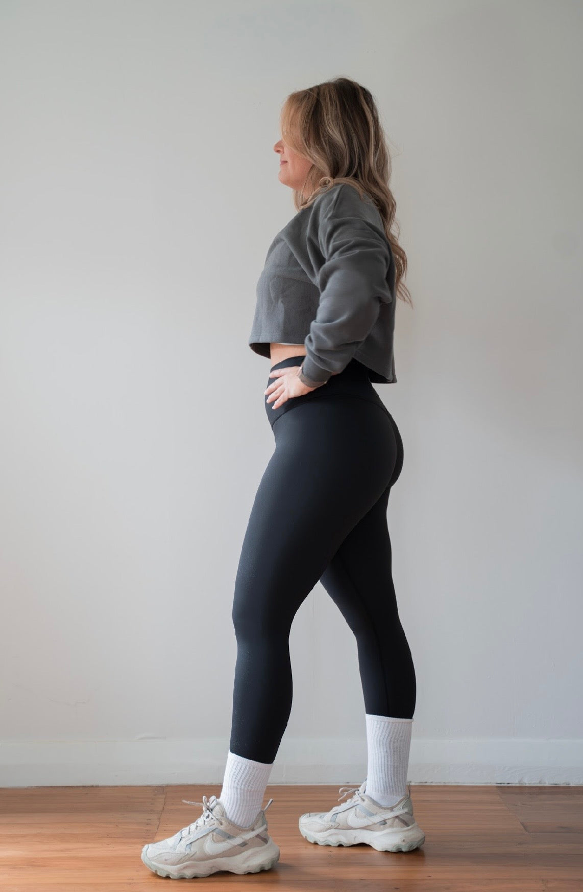 Baggy Sleeve Crop sweater - Charcoal