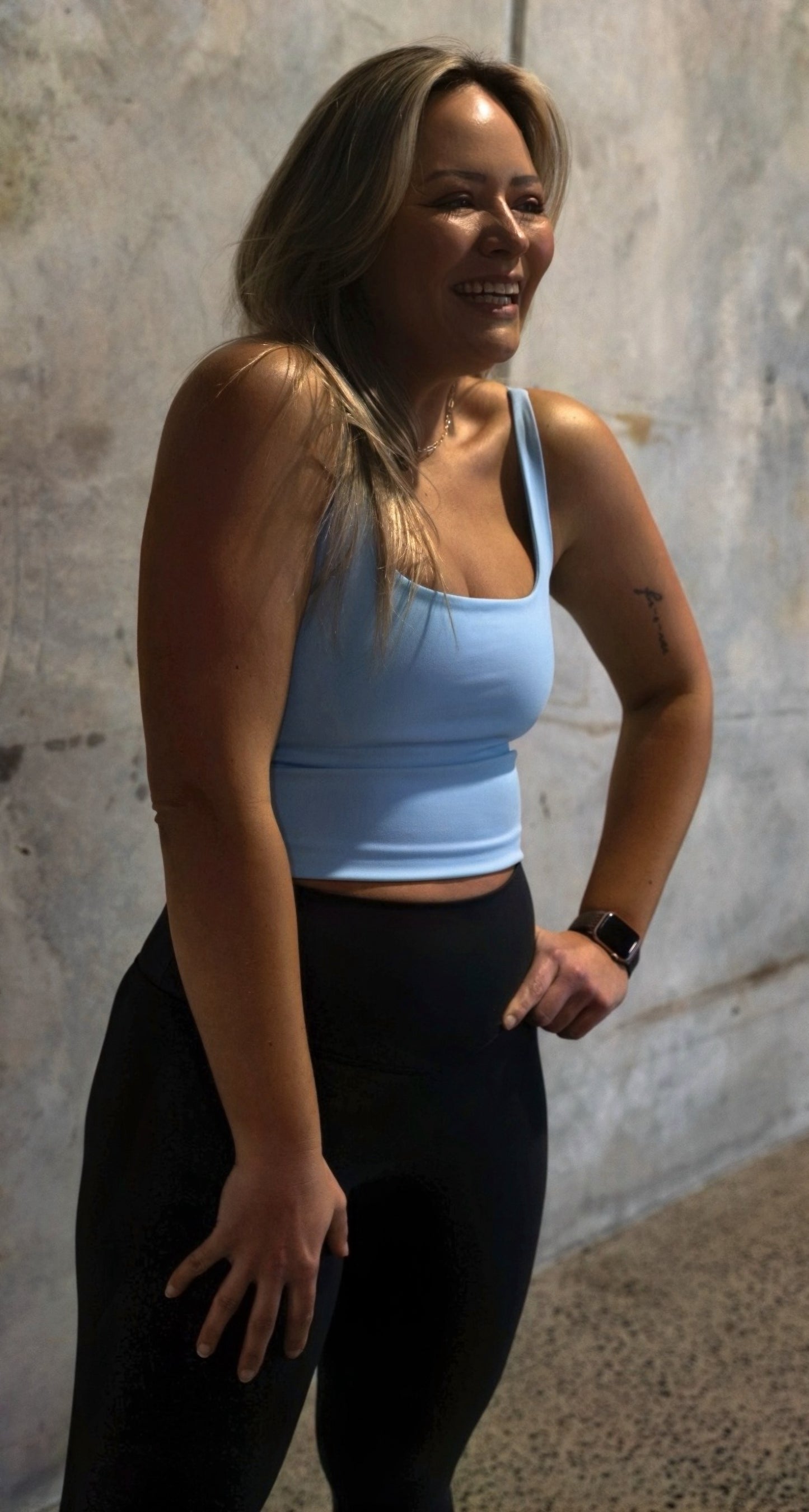 Sky Blue Active Crop Tank