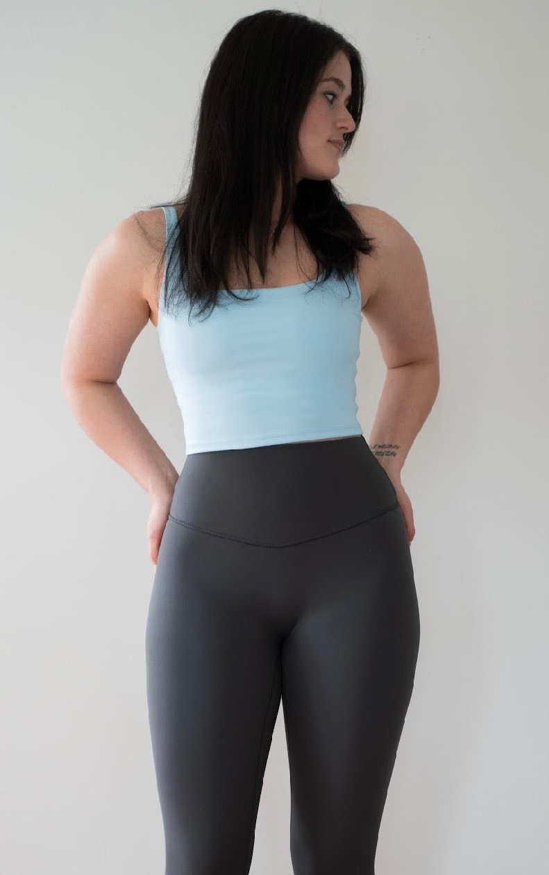 Sky Blue Active Crop Tank