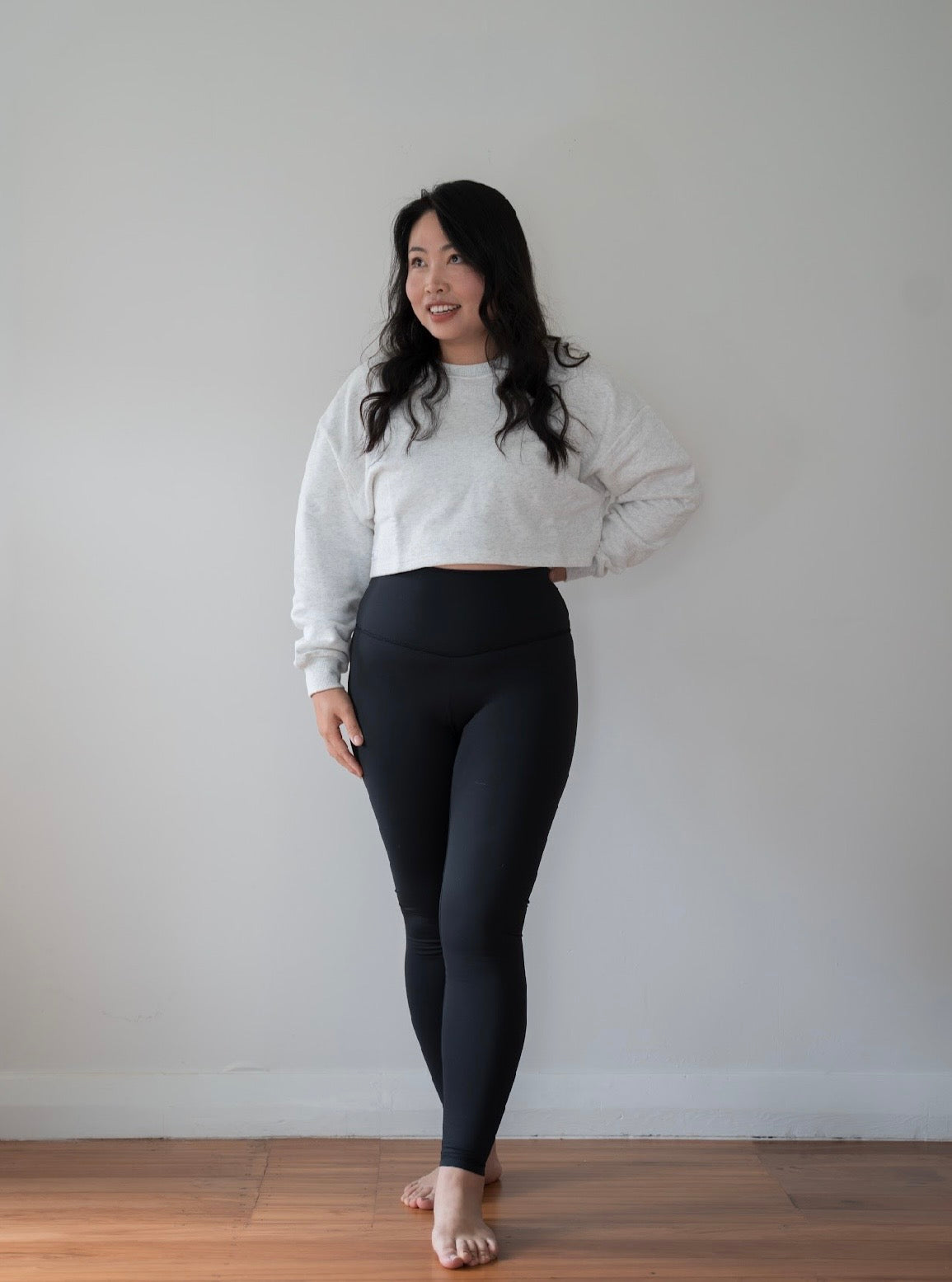Baggy Sleeve Crop sweater - light grey